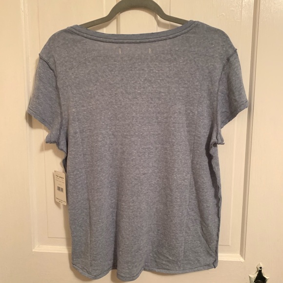 Free People Distressed Tee w Embroidered Flamingo - Picture 10 of 13